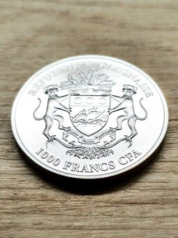 Strieborná minca Antilopa Gabun privy, 1oz, 999. - 4