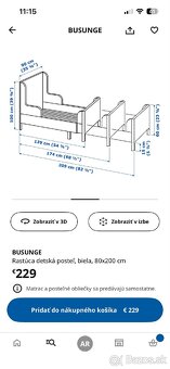 Detská posteľ IKEA s matracom. - 4