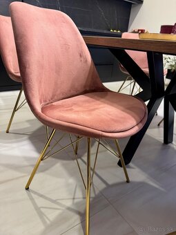 Štýlové zamatové jedálenské stoličky - 4