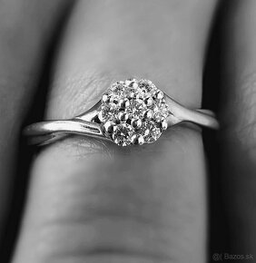 Diamantový prsteň z bieleho zlata - 4