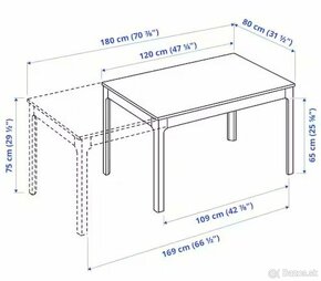 Predám rozkladací jedálenský stôl EKEDALEN IKEA - 4