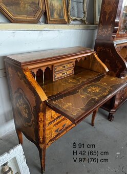 Intarzovaná písacia komoda - 4