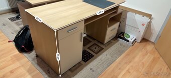 Pevný písací stôl s úložným priestorom + 2 stoličky zdarma - 4