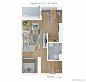 1 izbové byty s loggiou, výhľad na Tatry /  42 m2 - 4
