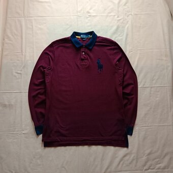 Polo Ralph Lauren bordová polokošeľa s dlhým rukávom tričko - 4