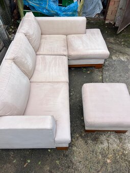 Rohová sedačka + taburetka - 4