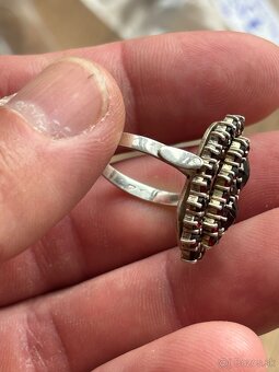 Strieborný prsteň - cesky granat - 4