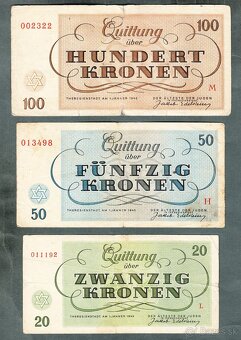 taré bankovky KOMPLET SESTAVA židovského ghetta TEREZÍN - 4