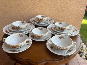 Anglický porcelán s farebným motívom ovocia a kvetov - 4