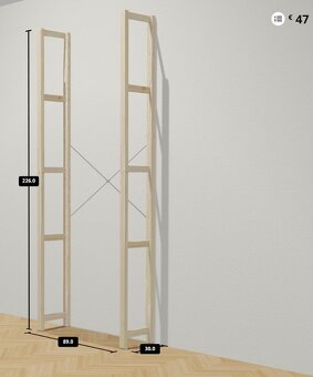 Policový regál drevo masív IVAR - 4