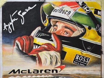 Kresba Ayrton Senna a Mclaren MP4/4 - 4