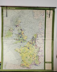 zemepisné školské nástenné mapy - staré učebné pomôcky - 4