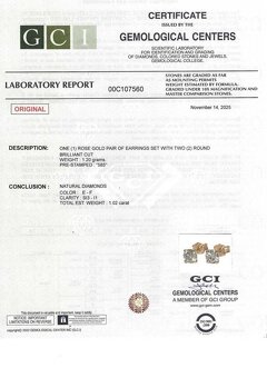 Zlaté diamantové náušnice 1,02 karátu. - 4