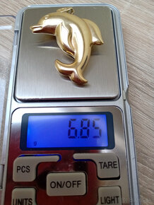 Zlatý prívesok delfín, 14 k - 4