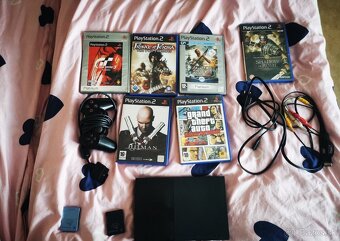 Herna konzola - Sony PlayStation 2 Slim + 6 Hier - 4