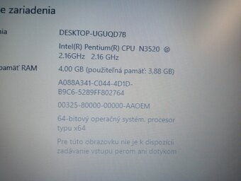 MEDION AKOYA E7226 ,WINDOWS 10,bez baterky , 17,3"displej - 4