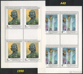 Poštové známky, filatelia: ČSSR 1945-92, aršíky - Umenie - 4