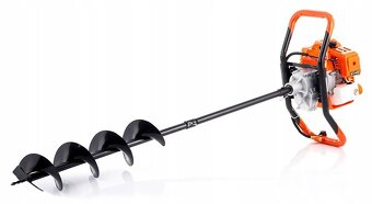 Motorový pôdny zemný vrták jamkovač + vrtáky + olej - 4