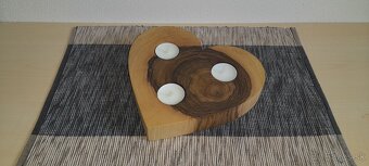 Drevené dekorácie, svietnik - srdce - 4