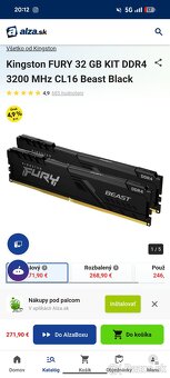 4x16GB DDR4 3200MHz RAM HyperX Fury Nerozbalené - 4