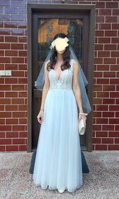 Svadobné šaty veľkosť 36-38 rovná línia - 4