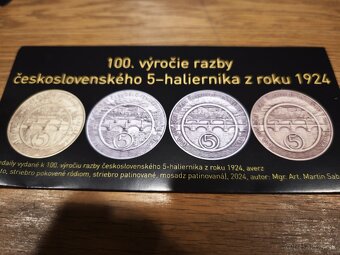 Predám medailu strieborná ródium 100 výročie razby ČSR 5 hal - 4
