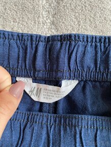 Modré plátené šortky H&M - 4