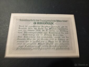 Predám 5 Kronen 1918 Wien UNC - 4