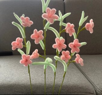 Plyšové kytice, ručne robené - 4