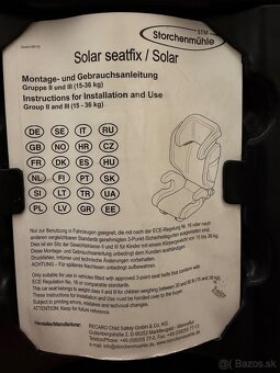 Predám autosedačku Storchenmuhle Solar Seatfix - 4