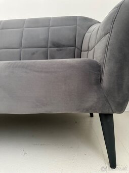 Krásne dve sedačky - sivý zamat - 4