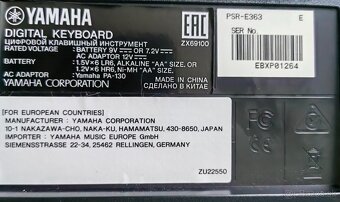 Keyboard YAMAHA PSR-E363 - 4