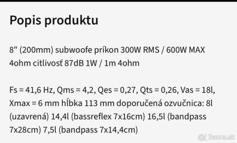 Subwoofer 600W max/ 300W RMS - 4