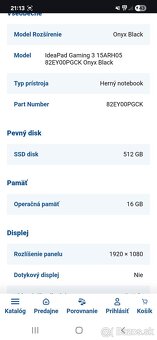 Herný notebook Lenovo - 4