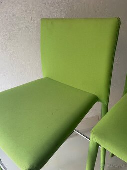 🟩 Moderné barové stoličky – 2 ks, zelené čalúnenie - 4
