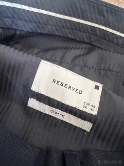 oblekové nohavice Reserved Slim Fit – veľkosť 48, modré - 4