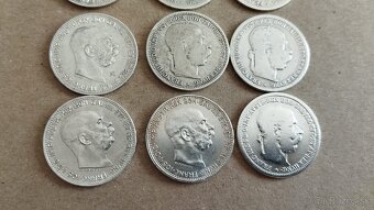 9ks starých korun - Stříbrné korony konvolut, sbierka, inves - 4