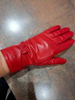 Cervene kozene rukavice - 4