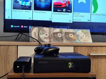 XBox 360 Slim, 16GB, zdroj, gamepad + hry - 4