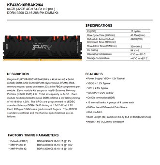 Kingston FURY 64 GB KIT DDR4 3200 MHz CL16 Renegade RGB - 4