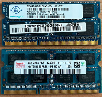 Ram DDR3/DDR3L 1066/1333/1600 MHz - 4
