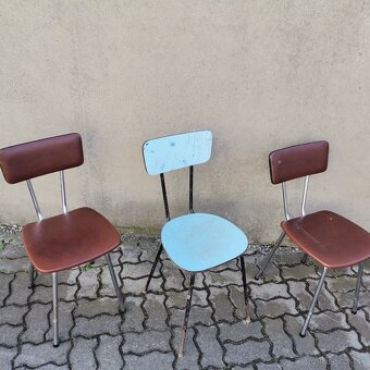 Retro kovove stolicky 4ks Vintage - 4