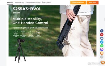 Predám statív K&F Concept SA255A3 190 cm - ako nový. - 4