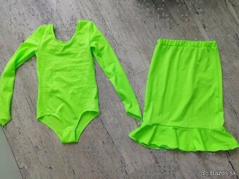 Neon limetka zelene saty 146/152 spoločenské tance - 4