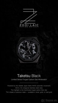 Automatické hodinky  - jedinečné s karbonovým číselníkom - 4