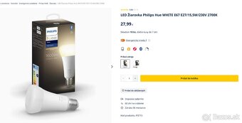 LED Žiarovka Philips Hue WHITE E27 / 1600lm / 100w - 4