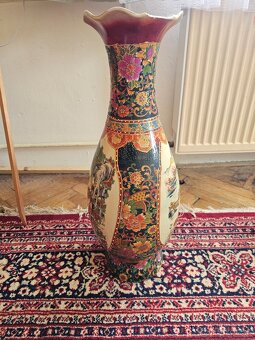 Dekoratívna porcelánová váza 72 cm – ručne maľovaná, orient - 4
