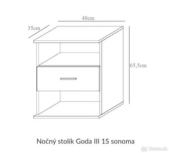 Nočný stolík, dub sonoma - 4