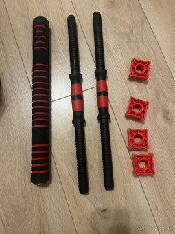 Jednoručky 2x 15kg + tyč - 4