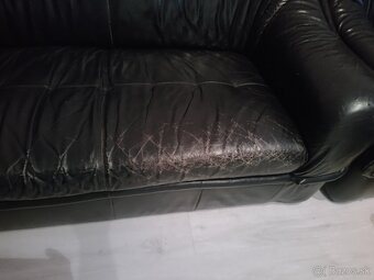 Kožená Sedačka Kreslo Taburet - 4